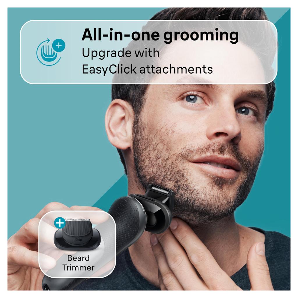 Braun Series 7 7127cs Electric Shaver Wet & Dry Waterproof Foil Shaver Turbo & Gentle Modes Space Gray