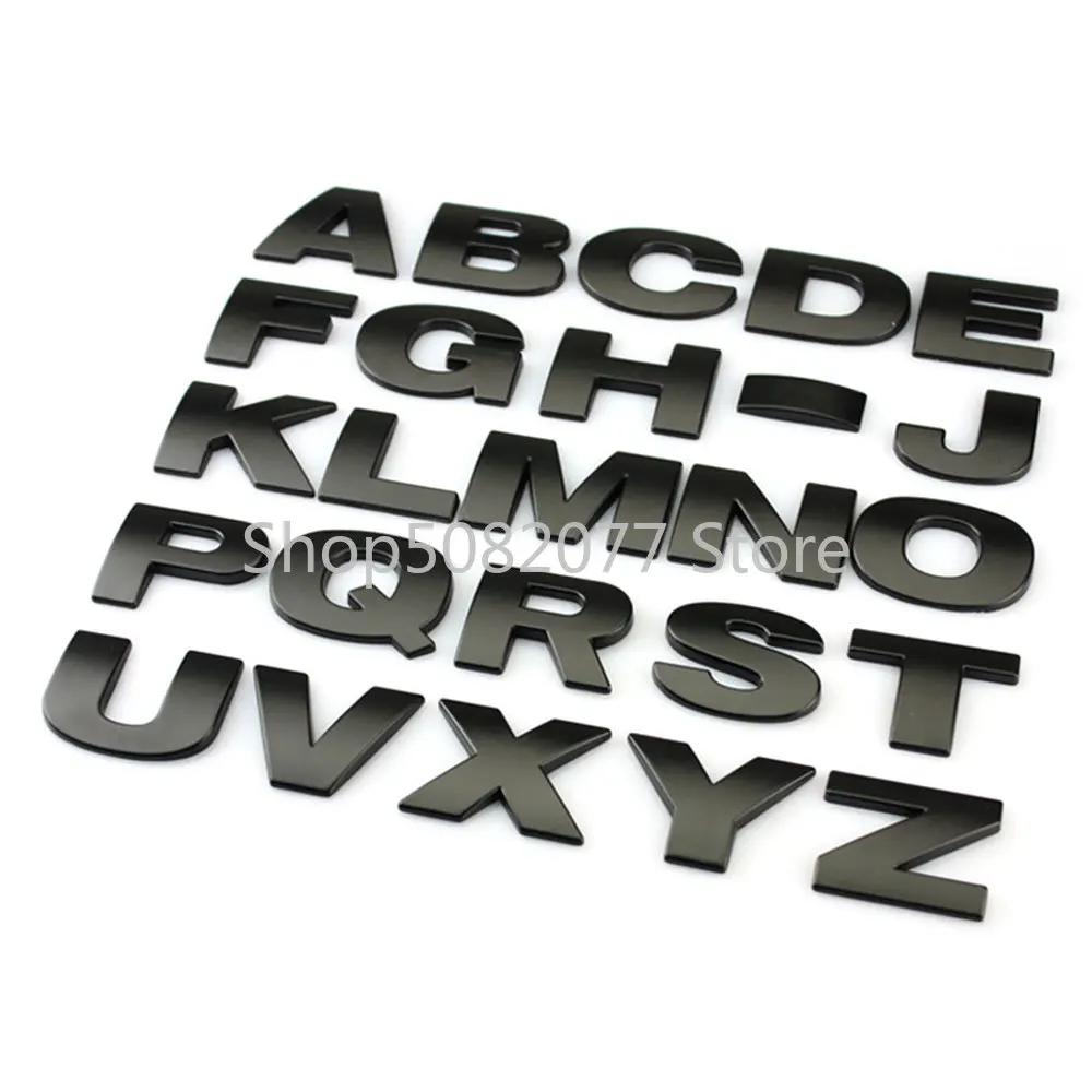 25mm 30mm DIY 26 Letters 10 Numbers Alphabet Metal Emblem for All Cars Game Over Trunk Fender Nameplate Logo Sticker