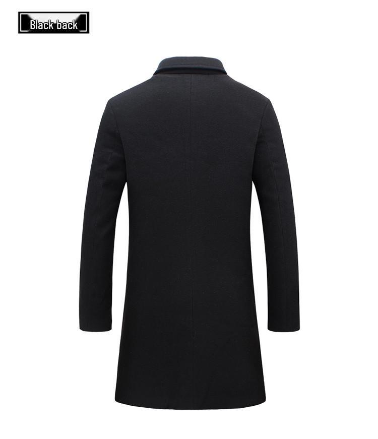 2025 Plus Size Casual Wool Blend Single-Breasted Trench Coat