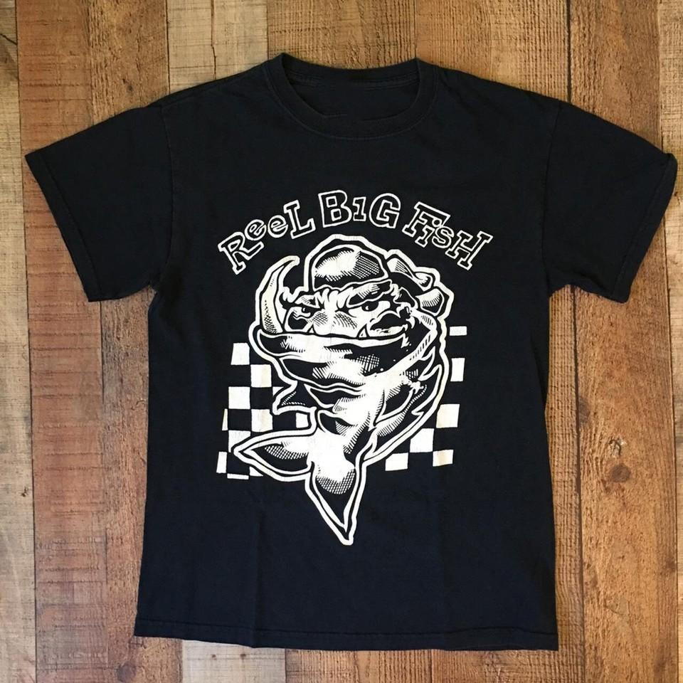 Vtg Reel Big Fish Band Gift For Fans Cotton Black T Shirt For Men UR126 XXL