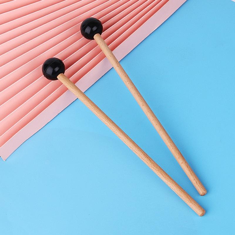 2pcs Maple Handle Plastic Ball Drumstick Marimba Mallet Percussion Musical Instrument Accessories For Beginners Training