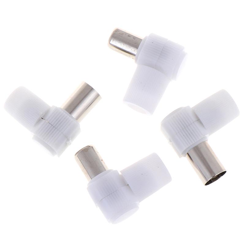 2Pairs 90 Degrees Male And Female Tv Plug Jack For Antennas Tv Rf