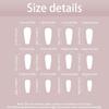 Press on Nails French Tip 3D Nail Stickers Long Square Artificial Acrylic False Nails Easy Application Tools Included