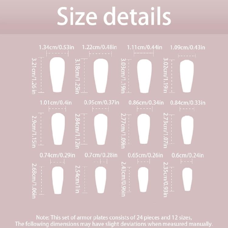 Press on Nails French Tip 3D Nail Stickers Long Square Artificial Acrylic False Nails Easy Application Tools Included