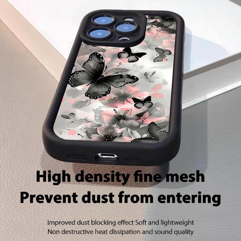 Tuschegemaltes Schmetterlings-Augen-Etui für iPhone 14/15/16/17 Pro Max
