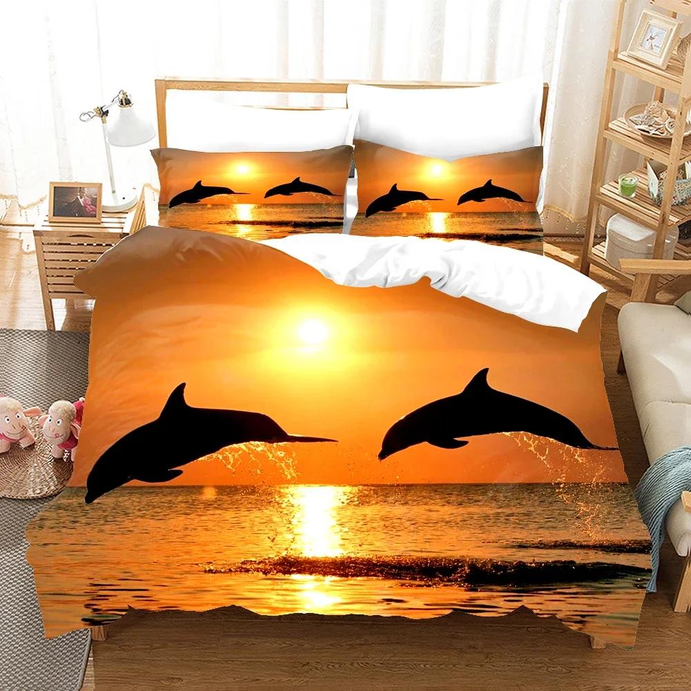 Comforter Ocean Dolphin Bedding Set Kids Winter S Kidstwin Full Queen King Bedroom Set Home Textile Housse De Couette