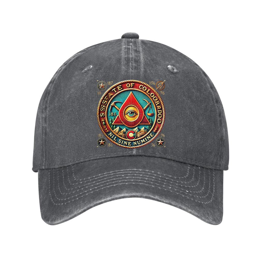 Masonic Eye Baseball Cap Adjustable Cotton Denim Dad Hat Casual Outdoor Headwear