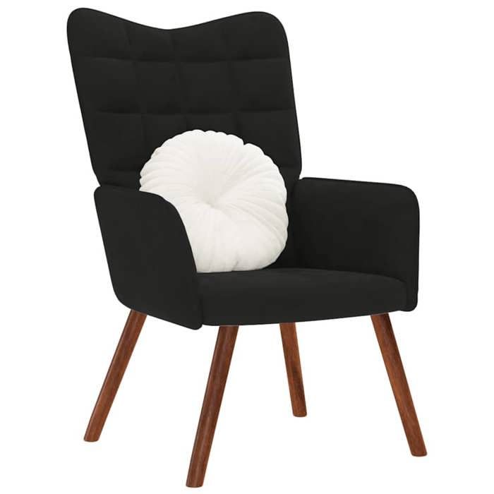 VidaXL Chaise de relaxation Noir Velours, chaise, chaise de salon, fauteuil relax, chaise longue, siège de salon, chaise en 4016816