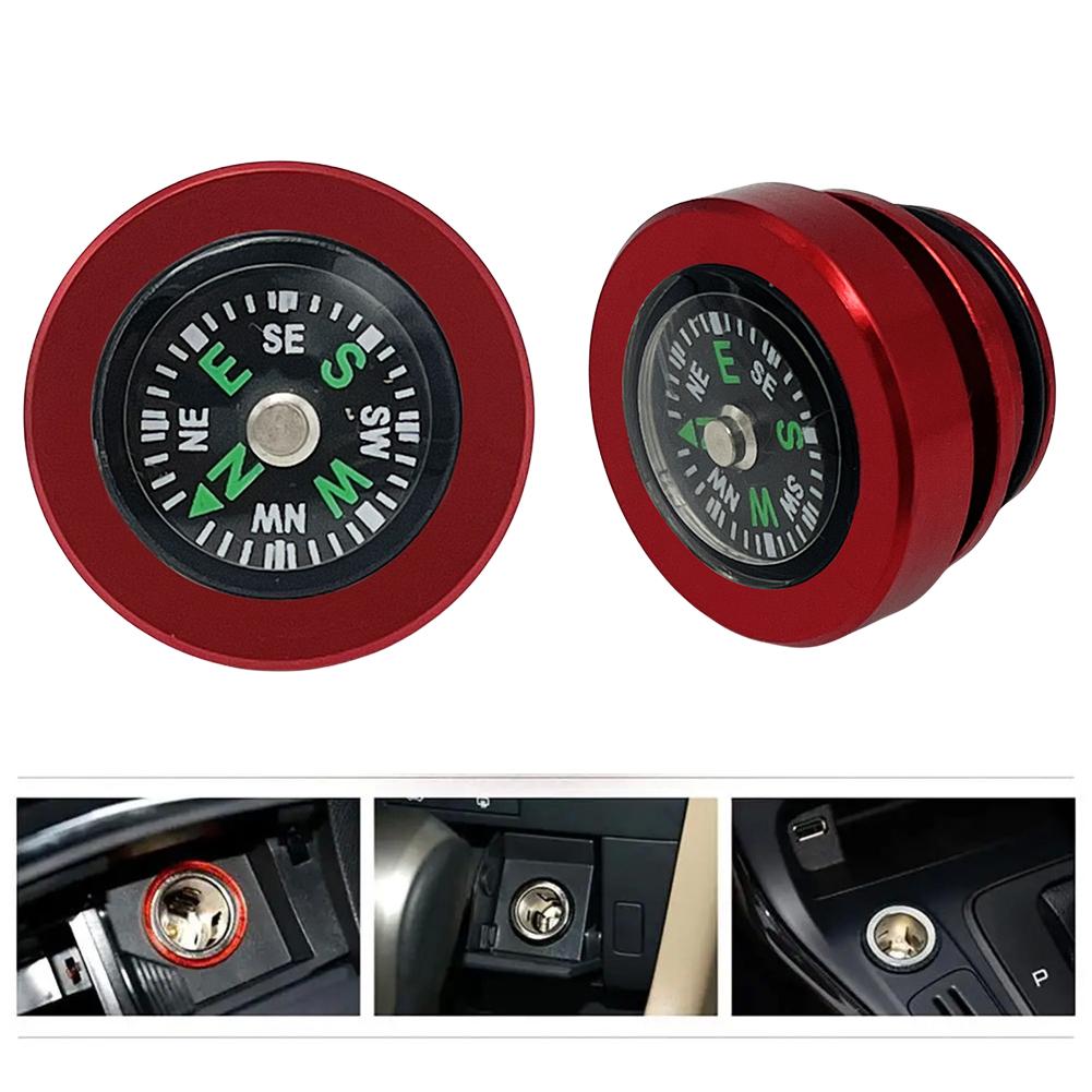 Eject Fire Missiles Button Cover Car Cigarette Lighter Plug Cover Dustproof Waterproof Compass Button Car Cigarette Lighter Plug
