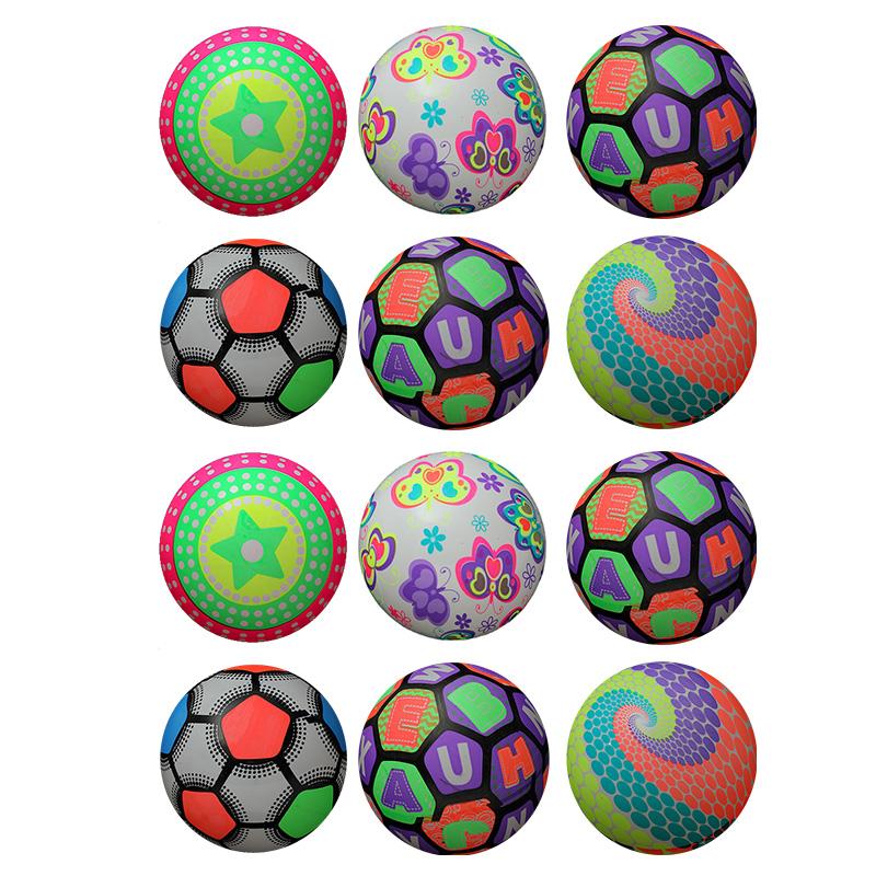 12pcs Kids Luminous Balls Inflatable Bouncy Soft Fitness Educational Flashing Balls for Outdoor