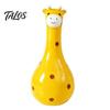 Playful Living Room Decor Cute Polka Dot Giraffe Vase, Hand-painted Resin Flower Creative Big-mouthed Hand Painted Animal Pot Holder for Home Bedroom