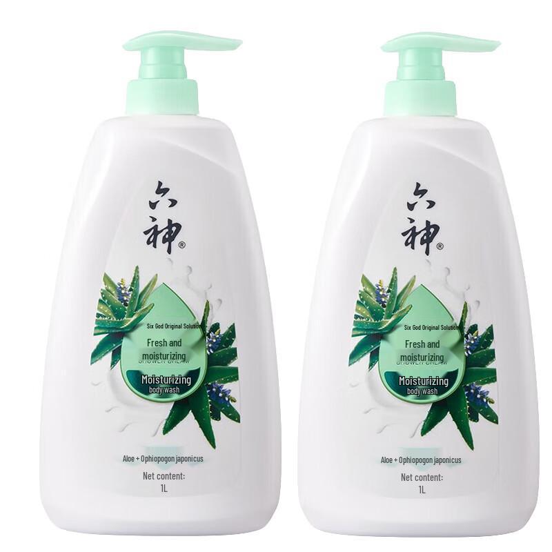 Liushen Fresh & Moisturizing Shower Gel (Aloe Vera + Ophiopogon) - 2x1L