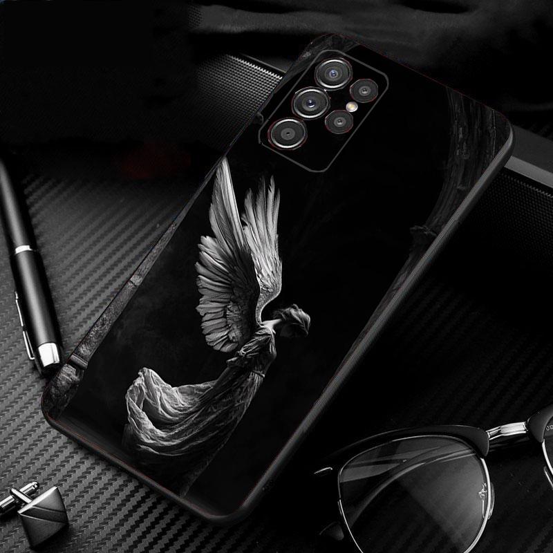 Phone Case For Samsung Galaxy S26 S25 S24 S23 S22 Ultra S23 S22 S25 Plus S24FE S23FE S26Edge Black Angel Death Demon
