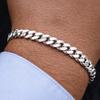 Men' Silver Bracelet 925 SILVER Armor 4mm FULL ITALIAN Bracelet