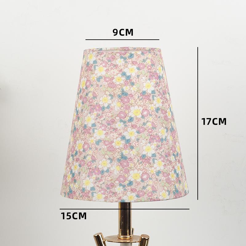 Retro Linen Fabric Floral Pattern Lampshades Pastoral Style Pleated Table Lampshade Bedroom Hotel Bedside Floor Lamp Cover
