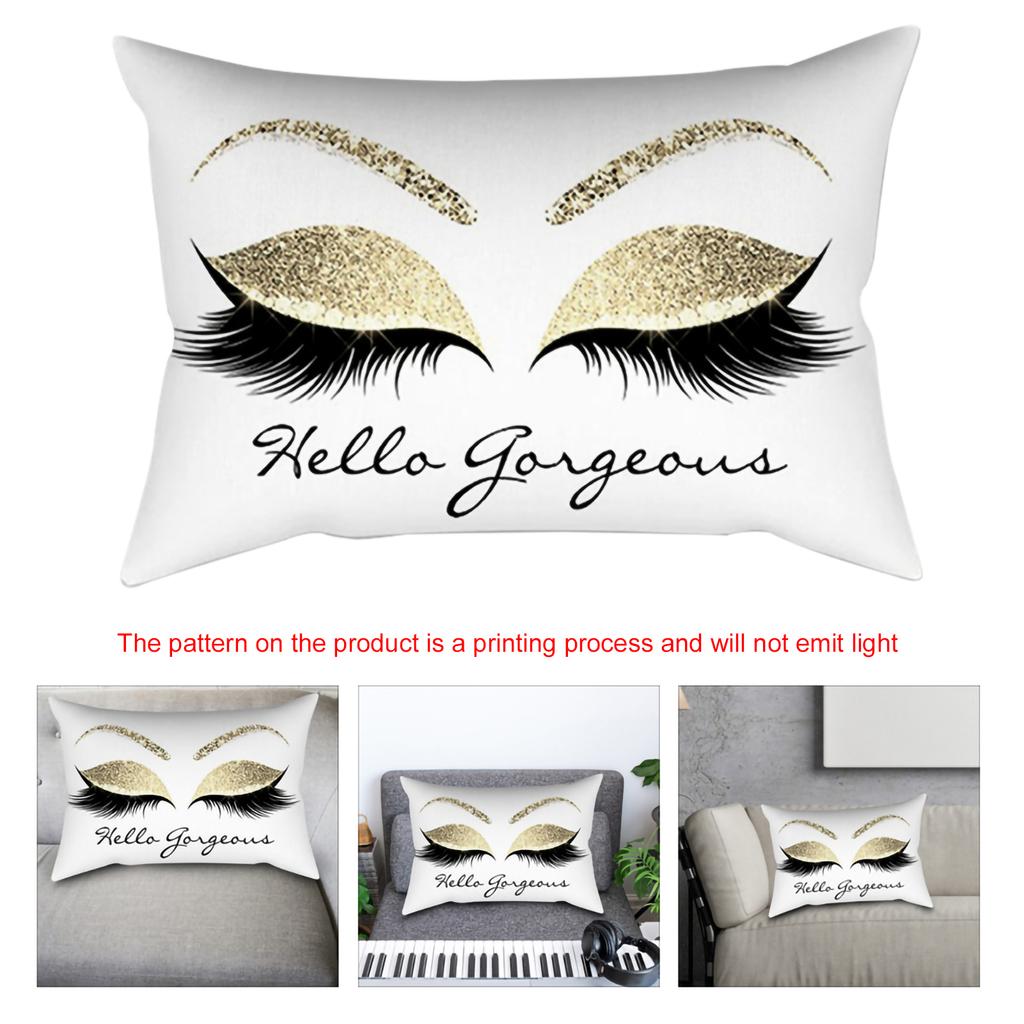 Dekoracja Domu Wzór Rzęs Poliestrowa Poszewka na Poduszkę Biuro Samochód Kawiarnia Poszewka na Poduszkę (jot)