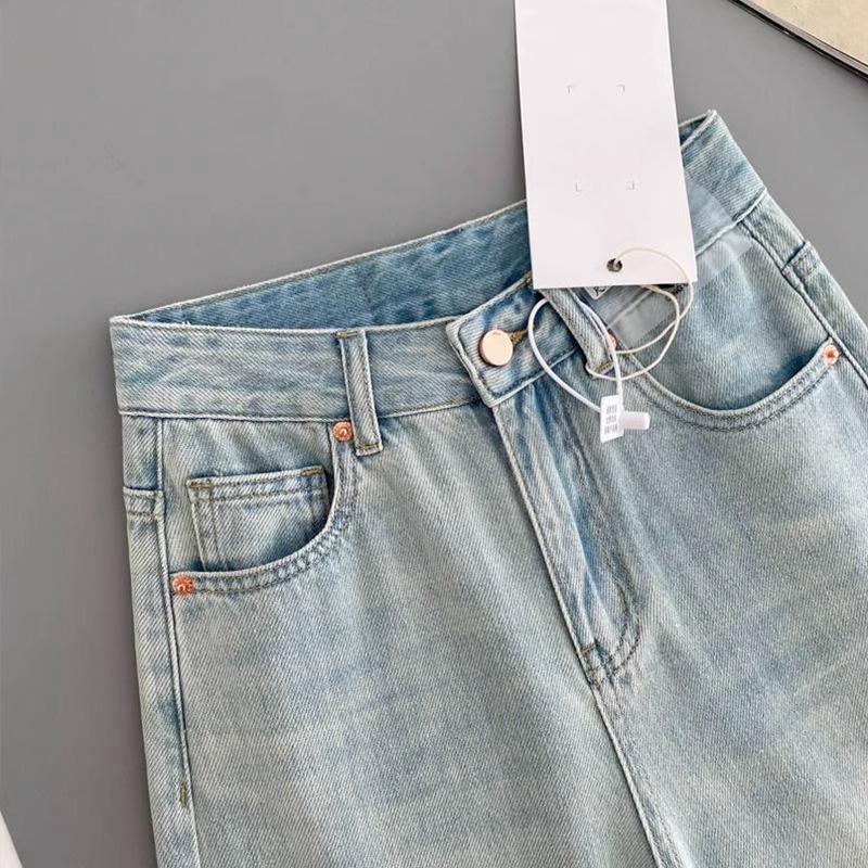 Women's Moonlight Blue High Waist Wide Leg Jeans - Trendy, Versatile, Slim Fit, Loose Drape Casual Trousers