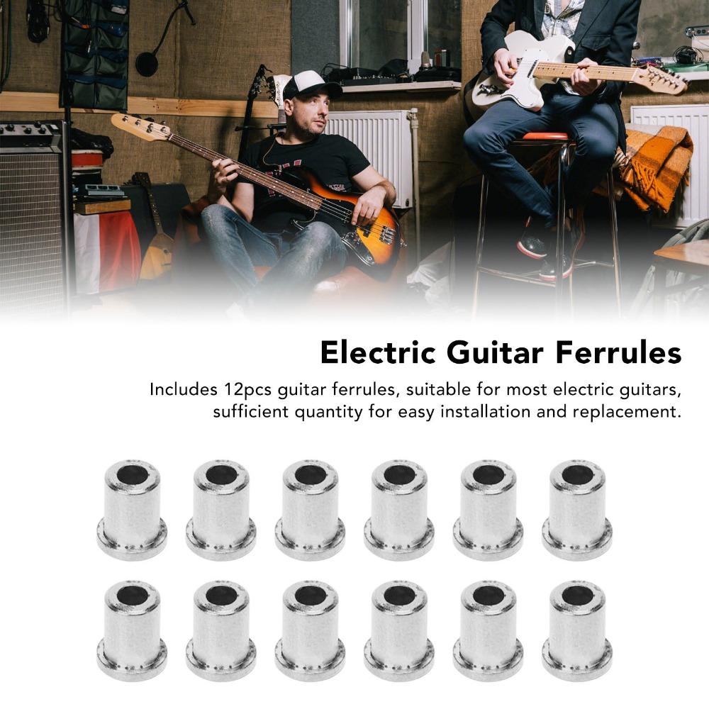 12PCS Silver/Golden/Black Guitar Through Body Ferrules Electric Guitar Accessories  Electric Guitar