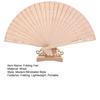Wooden Folding Fan with Hollow Ribs Chinese Japanese Style Vintage Hand Fan Portable Wedding Dance Party Decorative Handheld Fan