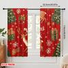 2pcs,2D Plane Printing Light Filtering Curtains Deer Christmas Trees Snowflakes Gifts Durable 100% Polyester Fabric (without