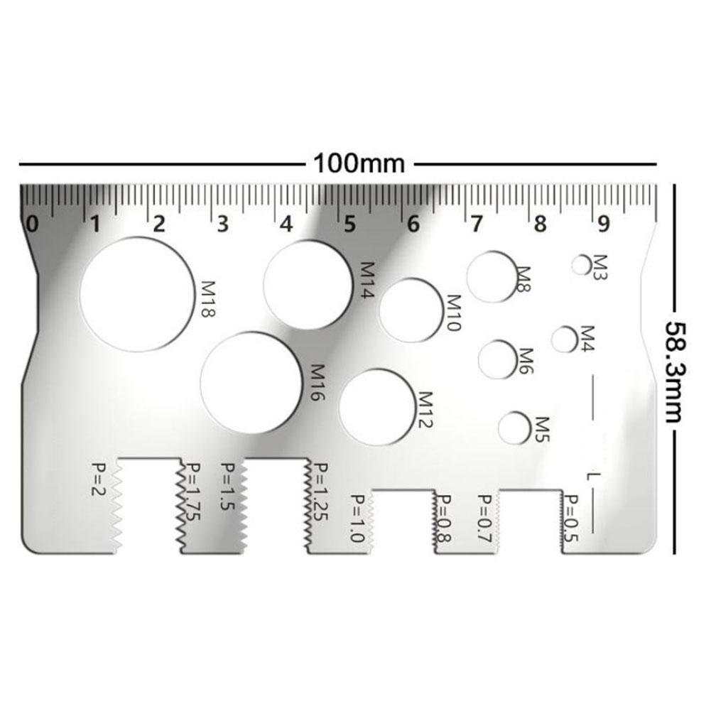 2 PCS Screw Thread Pitch Gauge Ruler Measuring Bolt Nut Metric Stainless Steel Caliper Metric Gauge Tool