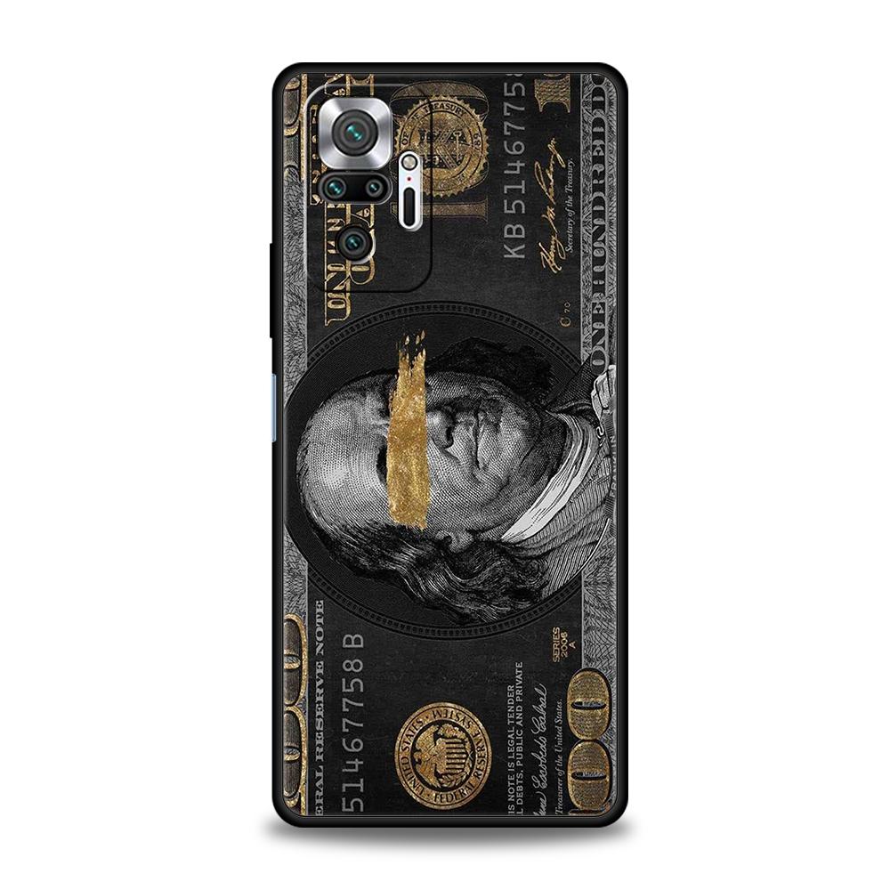 USD Dollar Cash Luxury Phone Case Cover for Redmi 14C 10C Note 14 13 12 10 11 Pro Plus 7 8T K40 K50 Gaming Pro Plus 5G TPU Shell