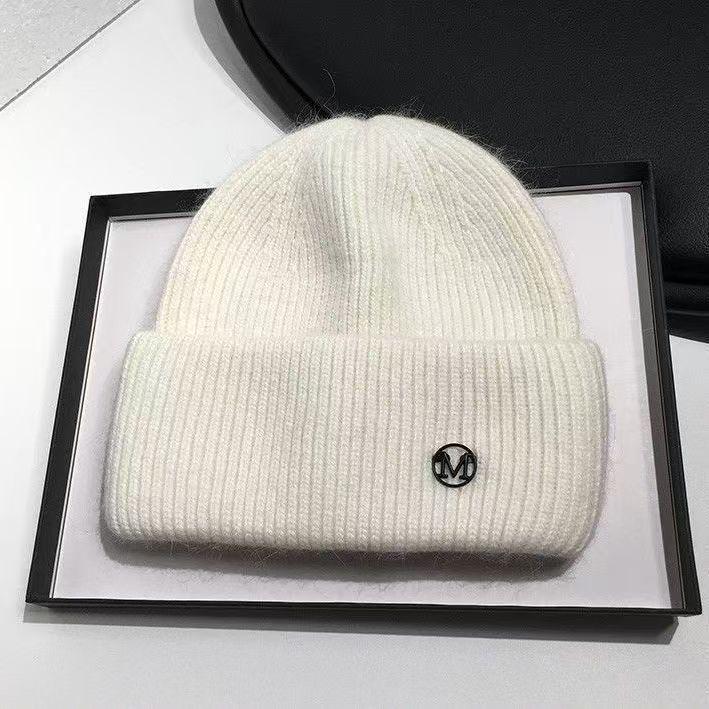 

Женская зимняя вязаная шапка: Теплый, Толстый Вельвет, Универсальный, Стройнящий с Защитой Ушей для Беременности и Повседневного Использования. One Size белый