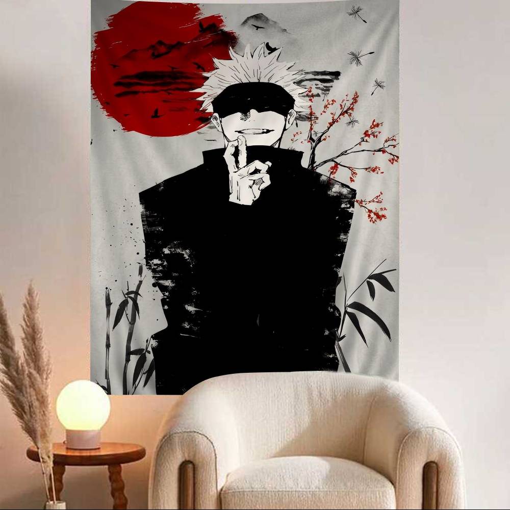 Jujutsu Kaisen Gojo Satoru Chart Tapestry Art Science Fiction Room Home Decor Cheap Hippie Wall Hanging