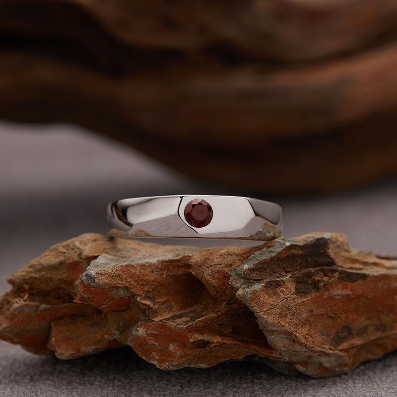 S925 Sterling Silver 18K Natural Sapphire Citrine Limestone Colored Treasure Ring Does Not Fade Niche High Sense