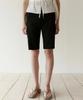 LOEIL Knee-Length Slit Biker Pants - Black