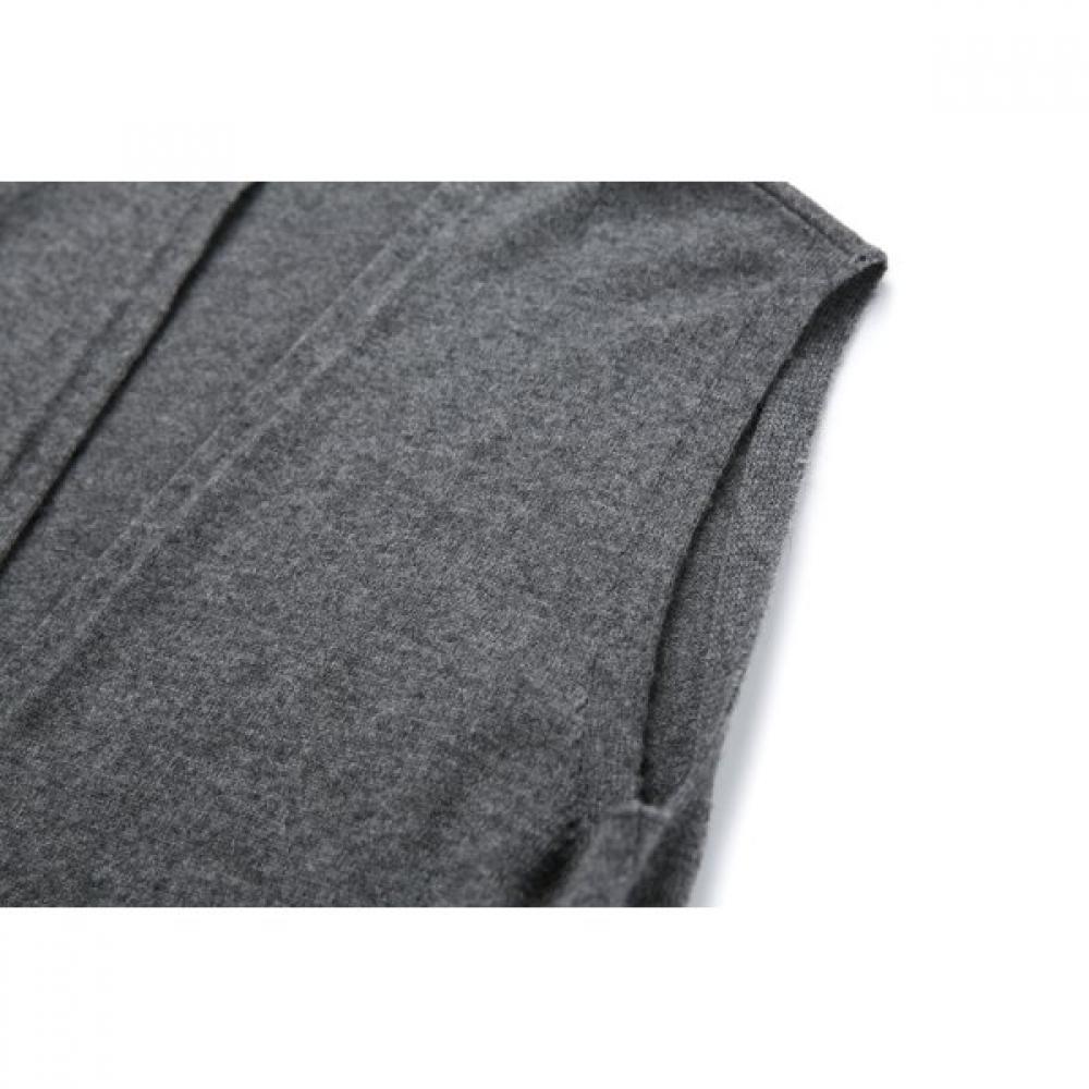 Furina Olive Cashmere Wool Long Vest