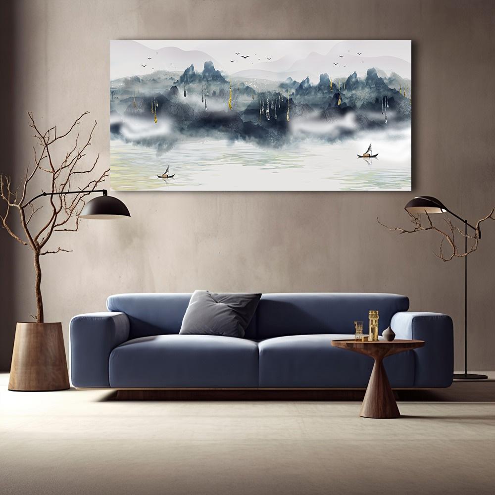Abstract Mount Watercolor Mountains Poster Canvas Painting Impressionism Wall Art Picture Living Room Home Decor