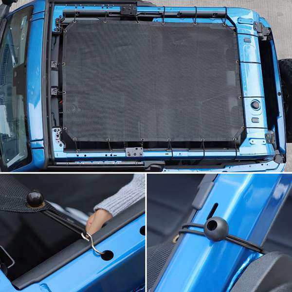 Black PVC Heat Insulation Sunshade for Ford Bronco Car Interiors
