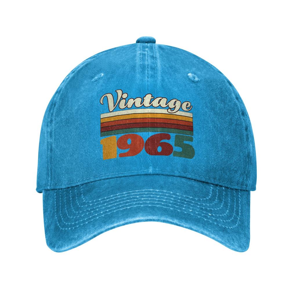 Vintage 1965 Birthday Gift Washed Baseball Cap  Street Style Sun Trucker Hat Summer Men Adult Kpop Rock Baseball Caps