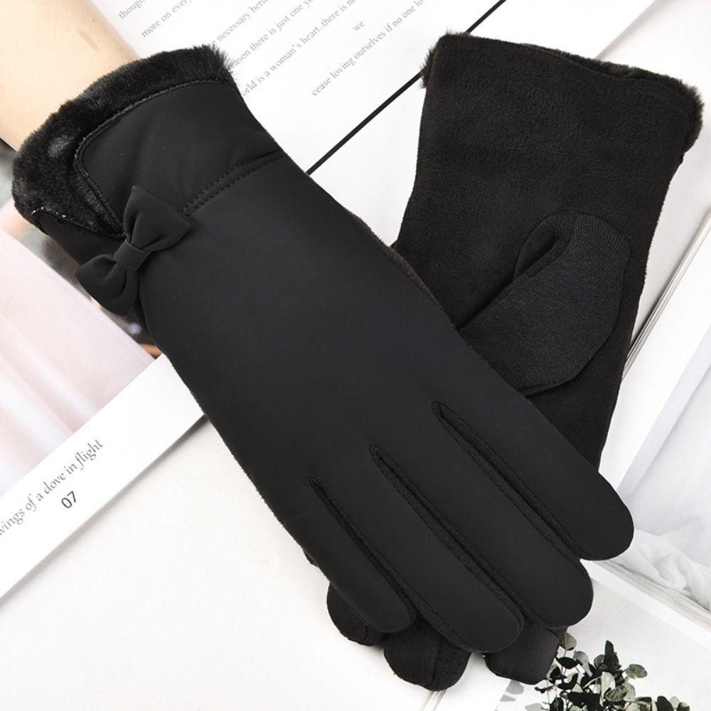 Driving Gloves Outdoor Sport Fleece Furry Warm Mitts Thick Plush Full Finger Mittens Women Gloves