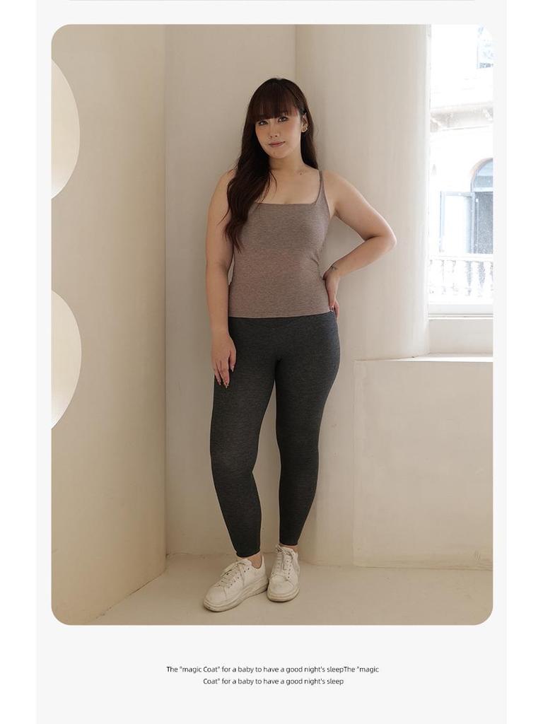 Fleece-Lined Mulberry Silk Tofu High-Waist Women's Warm Seamless Pants for Autumn/Winter