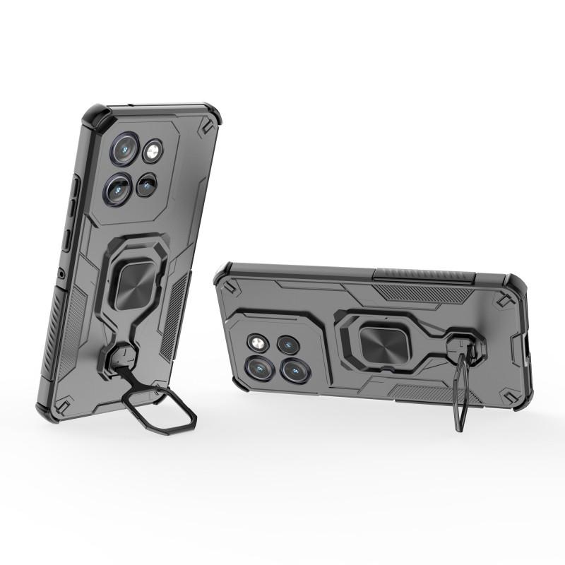 For Motorola Edge 50 Neo 5G Phone Case WANLONFENG PC TPU Back Cover Kickstand with Tempered Glass