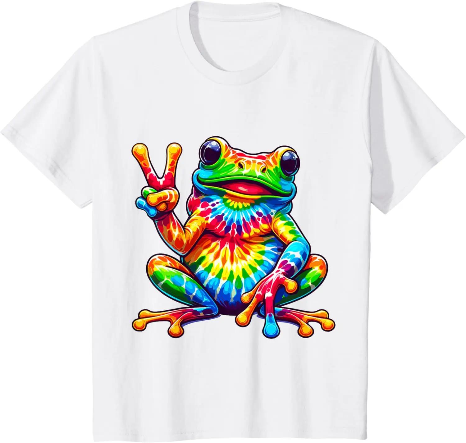 New TieDye Frog Peace Sign Hippie TShirt S