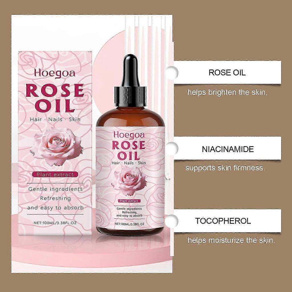 Organic Cold-Pressed Rose Oil for Face & Body, 1-5 Pack