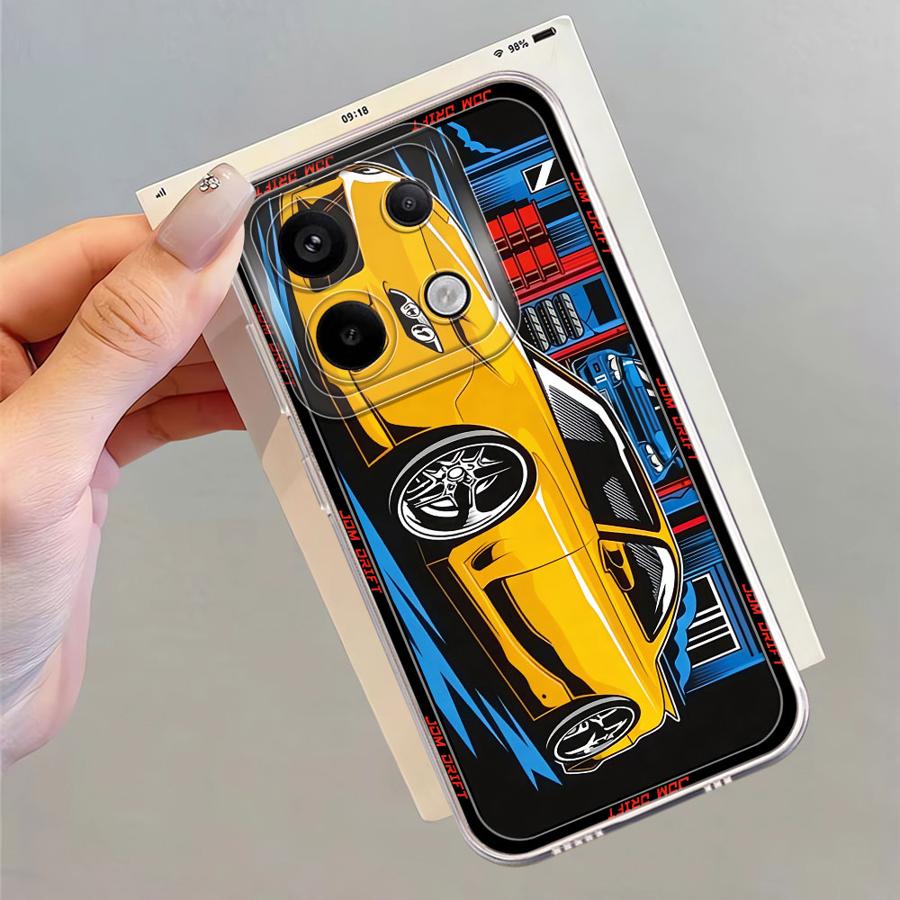JDM Sport Car Soft Phone Cover Case for Xiaomi Redmi Note 14 Pro Plus A4 12S 11 9 10 13C Note 13 11S 14C 10S 12