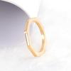 New Titanium Steel White Shell Octagonal Set with 5 Stone Ring, Geometric Multilateral Female Index Finger Ring