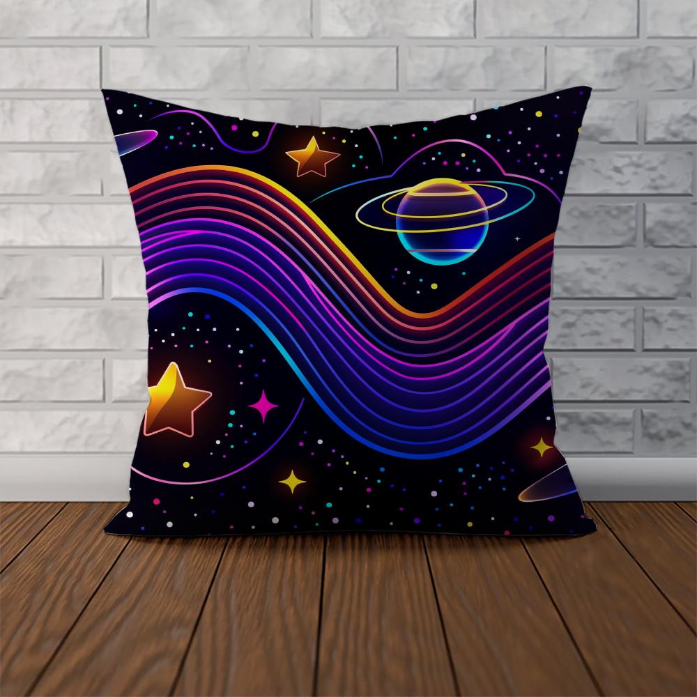 Space Holographic Pillow Case For Car Sofa Decorative Home Doublesided Print Plush Square Throw Pillow Cushion Cover