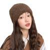 Hut Weibliche Kaninchenfell Gestrickte Wollmütze Einfarbig Vielseitig Winter Thermal Ear Hat Tide