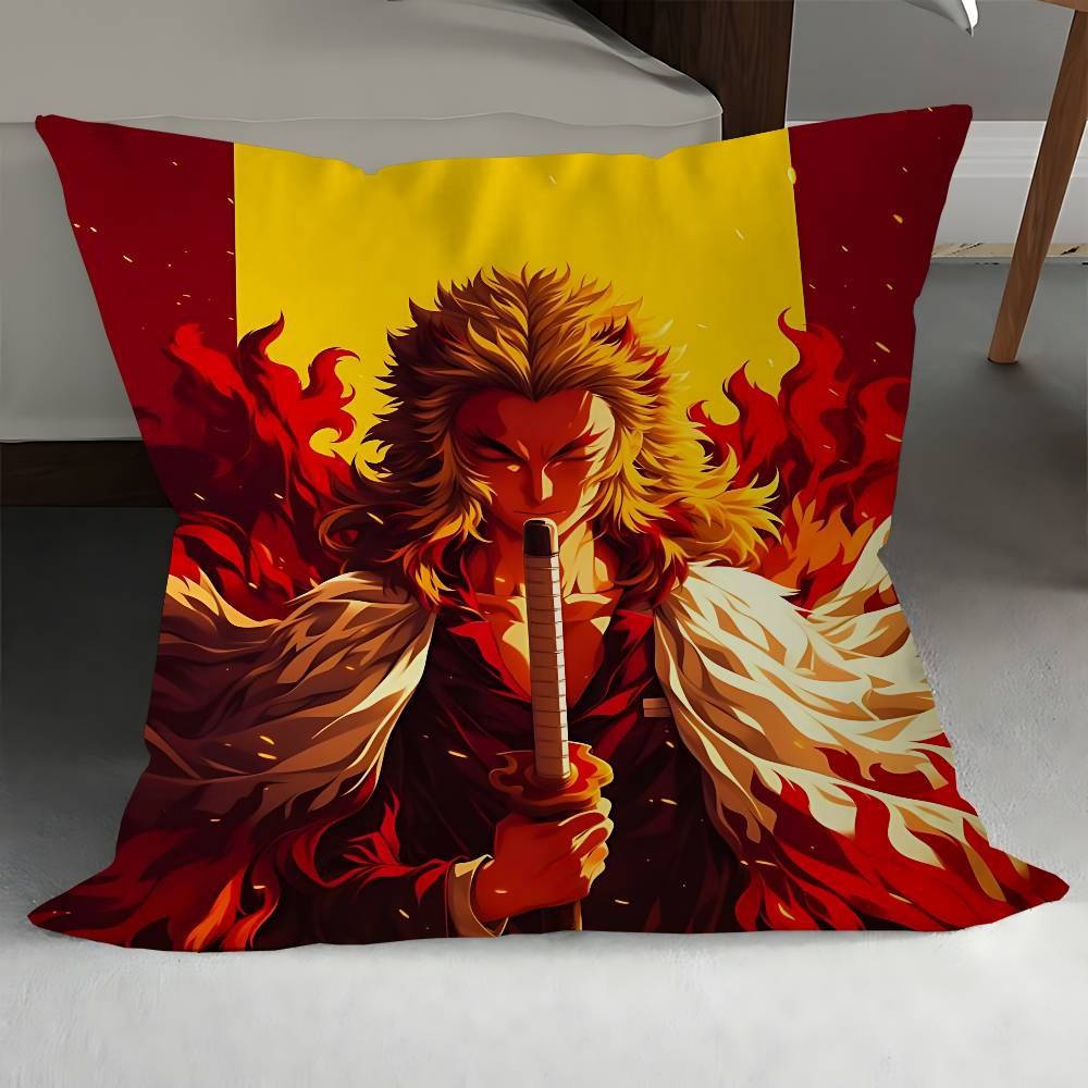 Characters Kyoujurous Rengoku Pillowcase Toon Gift Cushion Cover Bedroom Home Sofa Chair Seat Decor Pillow Case
