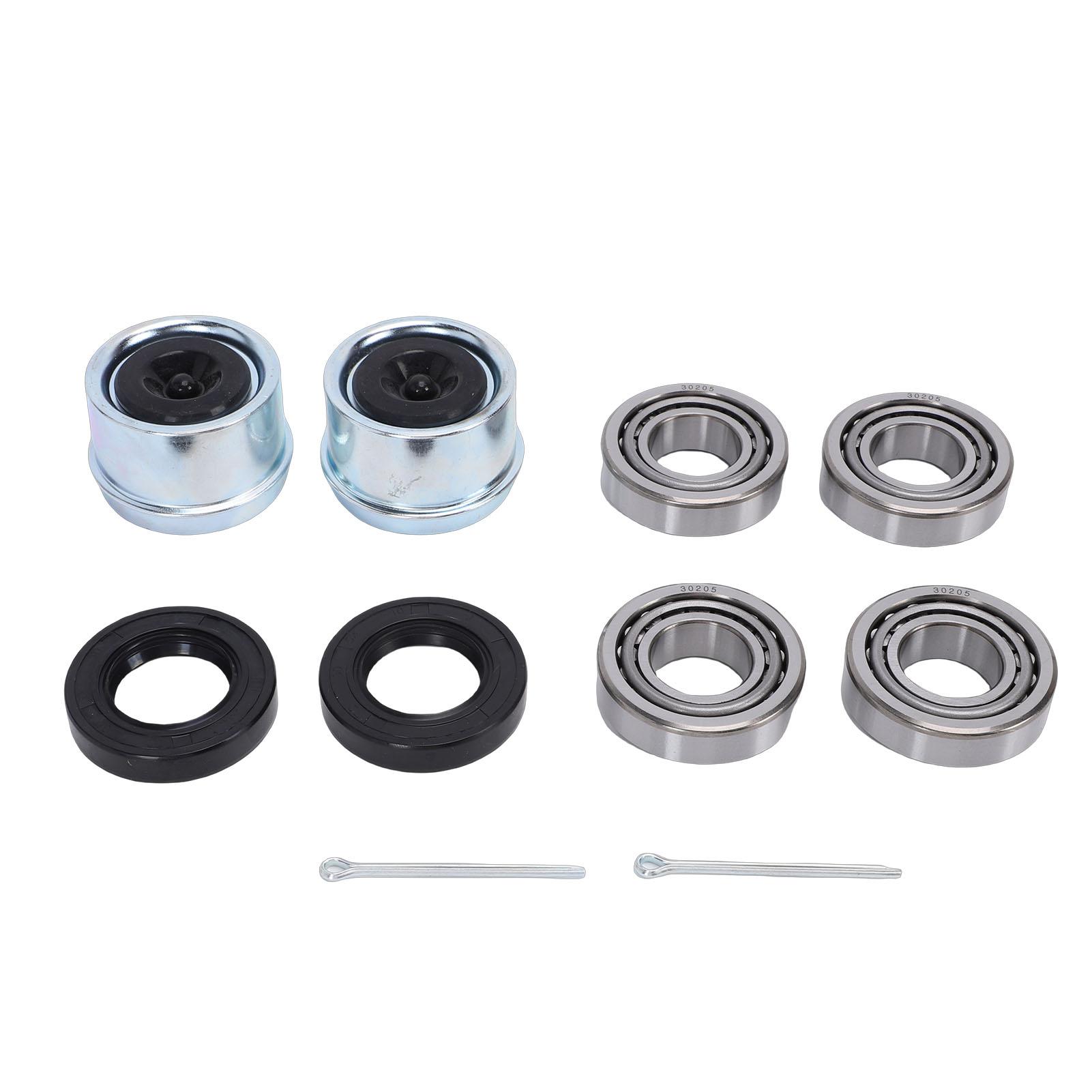 

Trailer Wheel Hub Bearings Kit 30205 Bearings TC Seals Dust Covers and Split Pins Kit for Light Trailer Axles