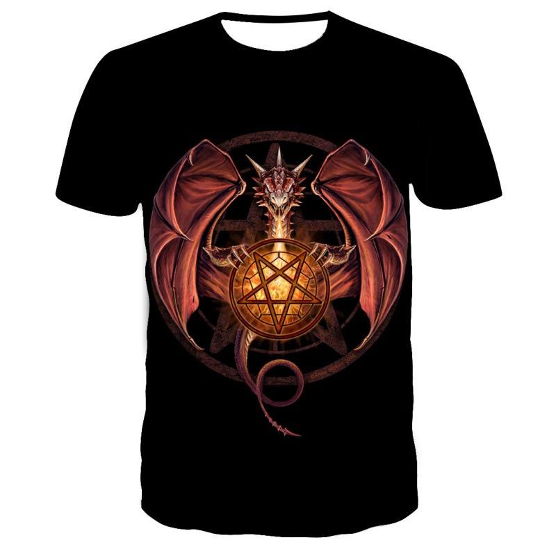 Cool Fashion Dragon 3D Printing T Shirt Casual Cartoon Anime Short Sleeve Tee