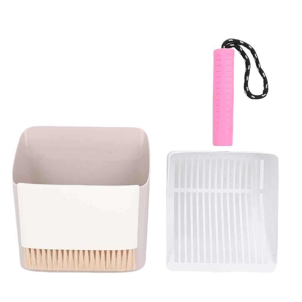 Cat Litter Scoop with Holder Base Broom Dustpan Set Detachable Stainless Steel Kitty Litter Scooper