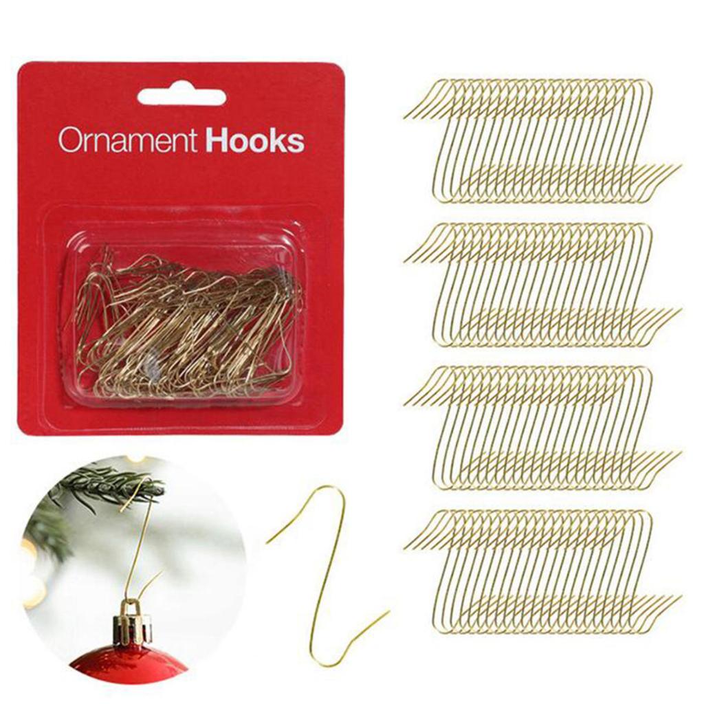 100/150PCS Christmas Tree Hook Ornaments Iron Hanger S-Shaped C-Shaped Hooks Xmas Ball Pendant Decoration for Home Christmas New Year