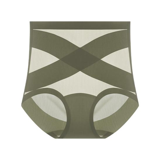 

Утягивающее белье для живота для женщин, бесшовные трусики с высокой талией для формирования тела, подтягивающие ягодицы, нижнее белье полной посадки M зелёный