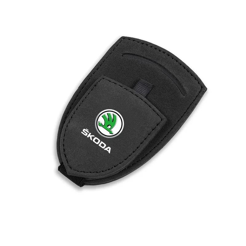 

Car Suede Glasses Clip Sun Visor Sunglasses Clamp Holder For Skoda Octavia Superb Rapid Kodiaq Karoq Fabia Kamiq Enyaq Citigo RS A-Black